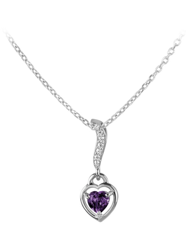 Kette Herz Amethyst Jacques Lemans